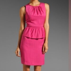 Trina Turk Kiran Peplum Dress 8 Fuchsia Pink Careerwear Feminine